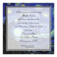 Bridal Shower,Vincent van Gogh, Starry Night Personalized Invitations