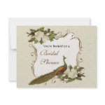 Bridal Shower - Vintage Peacock & Magnolia Swirl Announcement