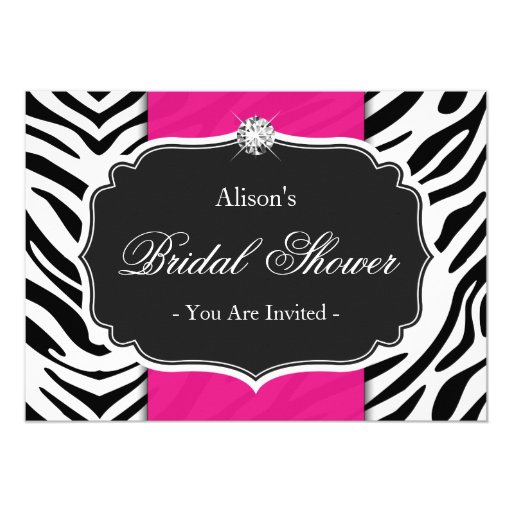 pink and zebra wedding invitations bridal shower wedding shower zebra print pink 5x7 pink and zebra wedding invitations bridal shower wedding shower zebra print pink 5x7
