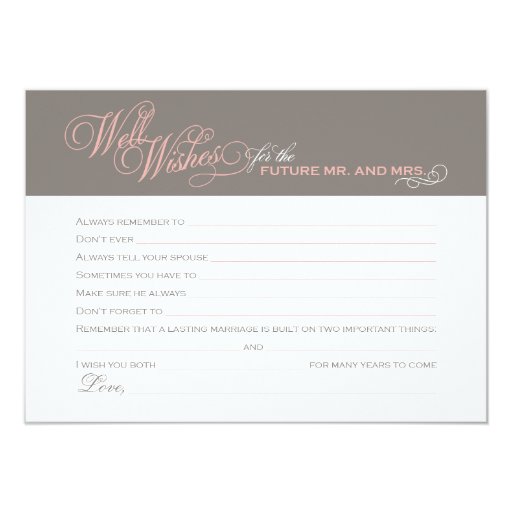 Bridal Shower Well Wishes Cards Zazzle