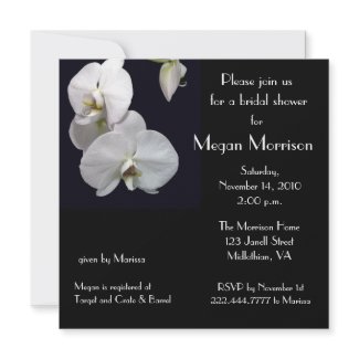 Bridal Shower White Orchid Invitation invitation