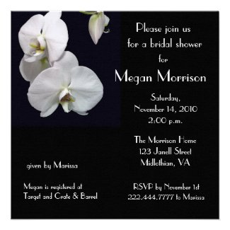 Bridal Shower White Orchid Invitation
