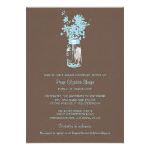 Bridal Shower Wildflowers & Mason Jar Custom Invite