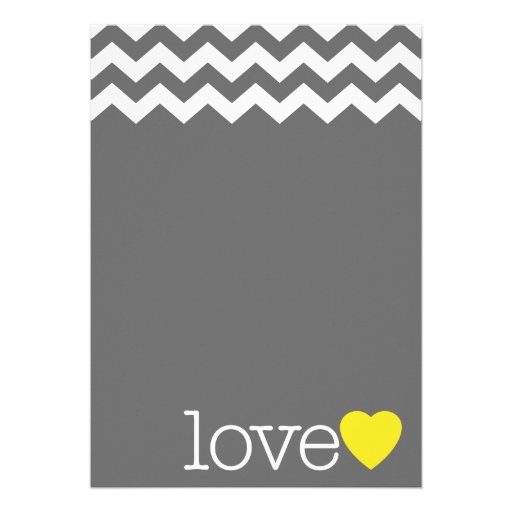 Bridal Shower with modern chevrons and heart Personalized Announcement