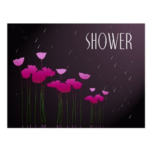 bridal shower with poppies post card