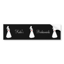Bridal Silhouette II Bridesmaid bumper stickers