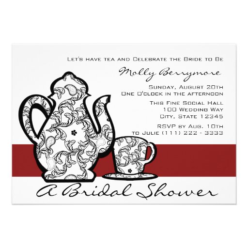Bridal Tea Shower Announcements (front side)