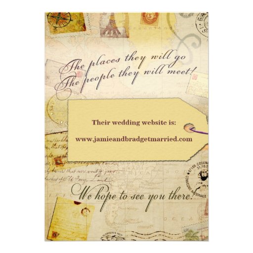 Bridal Travel Shower theme in cocoa and cream Invite