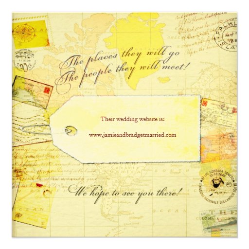 Bridal Travel Shower theme Invitations