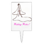 Bridal Wedding Wishes Cake Pick