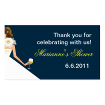 Bridal wine brunette on navy business cards