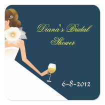 Bridal wine brunette on navy stickers