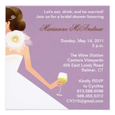 Bridal Wine Ensemble (lilac) Personalized Announcement