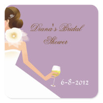 Bridal Wine Ensemble (lilac) Square Sticker
