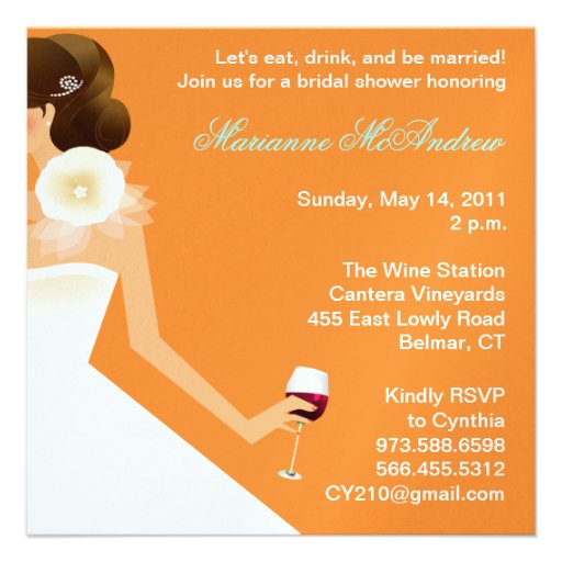 Bridal wine invitation