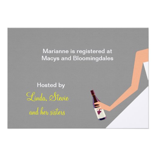 bridal wine invitation silver blonde pearls