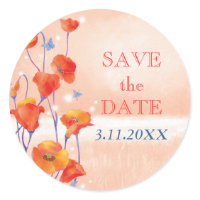 BridalHeaven Dreaming Poppy Save the Date Stickers sticker