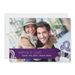 BridalHeaven Eggplant &amp; White Photo Save the Date Personalized Invitation