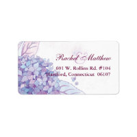 BridalHeaven Hydrangea Wedding Return Address label