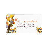 BridalHeaven Love Trees Wedding Return Address label