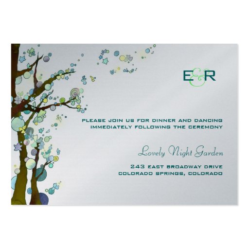 BridalHeaven Lovely Night Reception Card (3.5x2.5) Business Card Templates (front side)