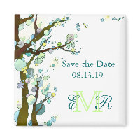 BridalHeaven Lovely Night Save the Date Monogram magnet