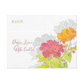 BridalHeaven Peony & Damask Monogram Wedding RSVP postcard