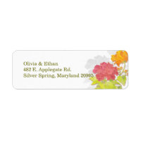 BridalHeaven Peony Wedding Return Address Label label