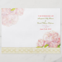 Fold Wedding Programs on Bridalheaven Pink Peony Bi Fold Wedding Programs By Bridalheaven