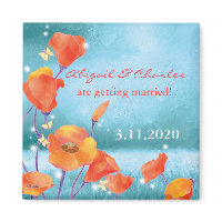 BridalHeaven Poppy Save the Date Invitation Magnet magnet