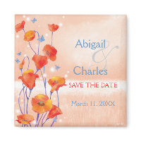 BridalHeaven Poppy Save the Date Invitation Magnet magnet