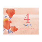 BridalHeaven Poppy Wedding Table Number PostCards postcard