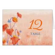 BridalHeaven Poppy Wedding Table Place Number Card card