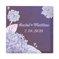 BridalHeaven Purple Hydrangea Save the Date Magnet magnet
