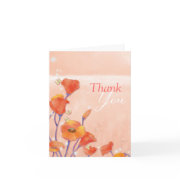 BridalHeaven Red Poppies Wedding Thank You Cards card