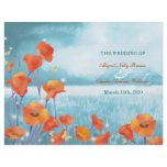 BridalHeaven Red Teal Poppy BiFold Wedding Program flyers