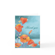 BridalHeaven Red &Turquoise Wedding Thank You Card card