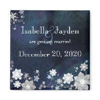 BridalHeaven SnowFlowers Save the Date Magnet magnet