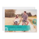 BridalHeaven Teal &amp; White Photo Save the Date Invitations