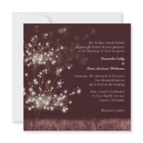 BridalHeaven Twilight Dandelion Fall Wedding Custom Invitation