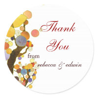 BridalHeaven Whimsical Tree White Wedding ThankYou sticker