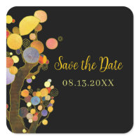 BridalHeaven Whimsical Trees Save the Date Sticker sticker
