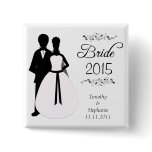Bride 2010 swirls wedding favor pinback button