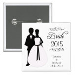 Bride 2010 swirls wedding favor pinback button