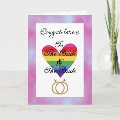 bride and bride gay lesbian Congratulations Greeting Cards