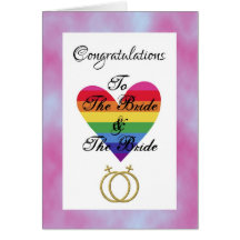 bride and bride gay lesbian Congratulations Greeting Cards
