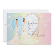 Bride and Bride Lesbian Wedding Invitation