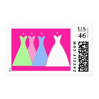 Bride and Bridesmaids Sparkle Postage Stamp
