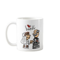 Bride And Father On Wedding Day Before Ceremony mugs by TheBridalShop Bride And Father On Wedding Day Before Ceremony mugs