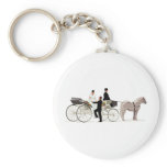 Bride and Groom and a Wedding Carriage Key Chain